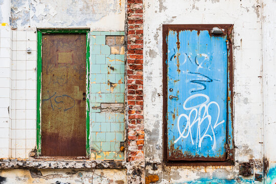 Graffiti on abandoned building, Sweden
