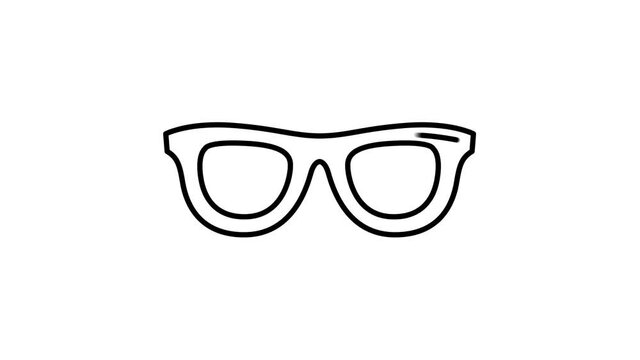 Glasses line icon on the Alpha Channel