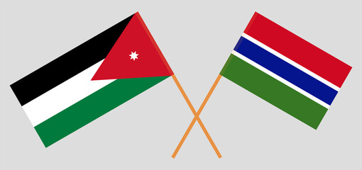 Crossed flags of Jordan and the Gambia