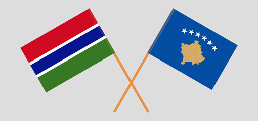 Crossed flags of the Gambia and Kosovo
