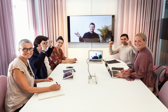People during video conference, Sweden