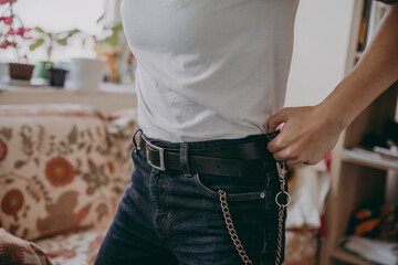 Mid section of woman, Sweden