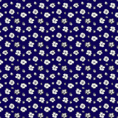 Electric color seamless pattern with monochrome flowers for cover, packaging, wrapping paper, textiles, fabric, dress, wallpaper, decoration