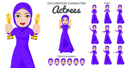 Muslim Actress Character Set with Variety of Pose and Face Expression