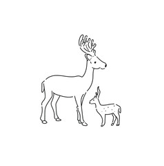 Illustration of reindeers