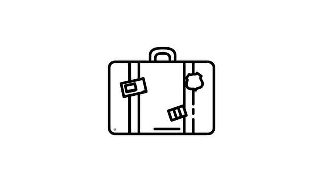 Suitcase line icon on the Alpha Channel