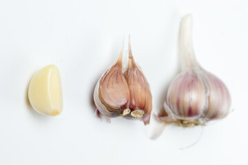 garlic on a white background
