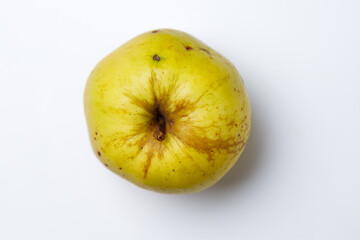 yellow eco-apple on a white background