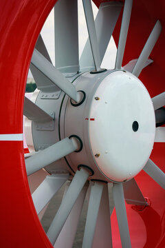 A close up picture of the rotor blades of a helicopter