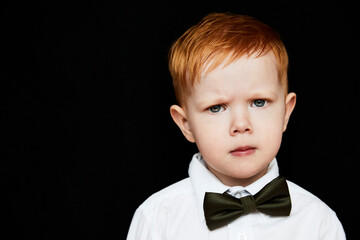 Portrait of boy frowning, Sweden