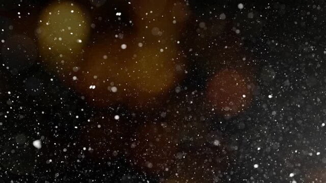 Winter Snow Falling Isolated on Black Background. Super Slow Motion FIlmed at 1000 FPS.
