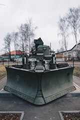 bulldozer at work in the port