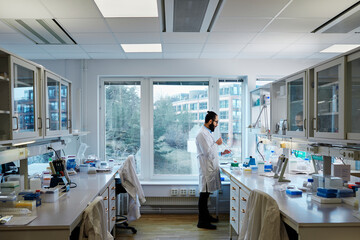 Scientist working in laboratory, Sweden