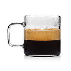 Cup with espresso coffee isolated