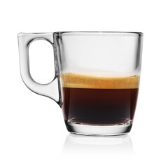 Mug with espresso coffee isolated