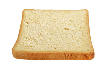 Slice of clean toasted bread isolated on white background.