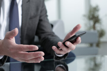 The manager works in the office