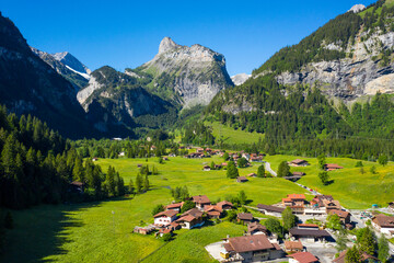 Fototapeta na wymiar Kandersteg and Kander valley, Kandersteg, Switzerland
