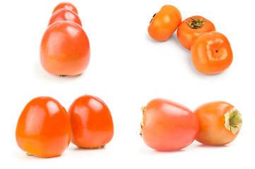 Set of persimmon isolated on a white background cutout
