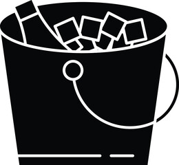 Drinks line icon for basket and bottle