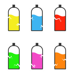 Aerosol spray. Color spray paint icons isolated. Vector illustration