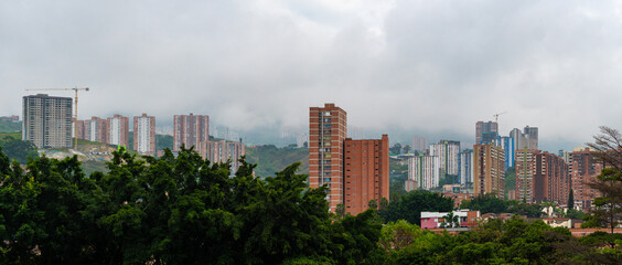 Aerial View of Many Condominiums, High-Rise Buildings in the Mountains