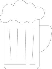 Drinks line icon for beer and champagne