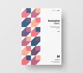 Abstract corporate identity report cover. Geometric vector business presentation design layout. Amazing company illustration brochure template.