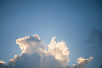 View of blue sky with cloud panorama, Using as Nature landscape wallpaper or background.