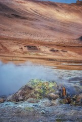 Fototapeta na wymiar fantastic natural sites around the lake of Myvatn, Iceland