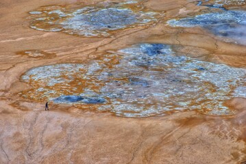 Fantastic natural sites around the lake of Myvatn, Iceland