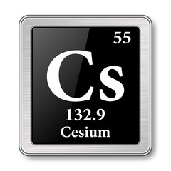 The periodic table element Cesium. Vector illustration