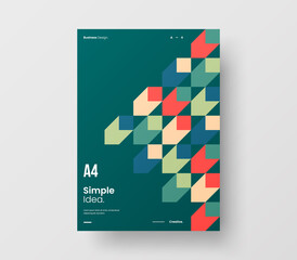 Abstract corporate identity report cover. Geometric vector business presentation design layout. Amazing company illustration brochure template.