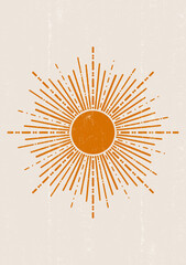 Abstract  Sun print boho minimalist printable wall art - 394482334