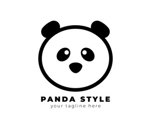 Cute animal panda logo design template. Your company name. Cartoon hand drawn panda. Panda animal Logotype concept icon. Hand drawn image. Vector illustration, eps10. © Skiffcha