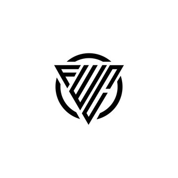 Initial letter FWC triangle logo monogram simple modern vector   