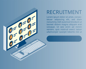 Recruitment banner to help with recruitment process in HR vector