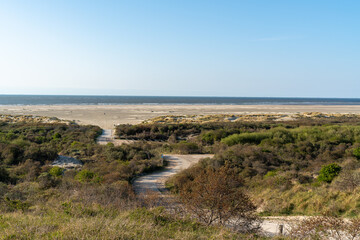 Fototapeta na wymiar view of the coast of the sea, Burgh-Haamstede, Netherlands 