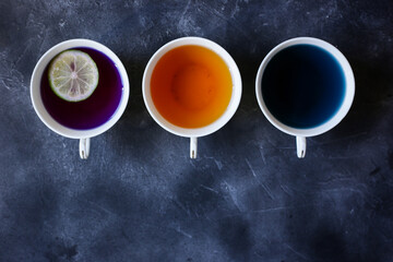 three varieties of tea