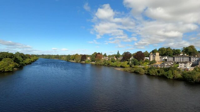 View of river Tay from the Smeaton Bridge, Perth, Scotland