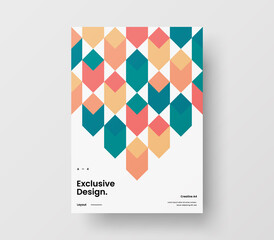 Fototapeta premium Abstract corporate identity report cover. Geometric vector business presentation design layout. Amazing company illustration brochure template.