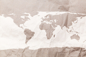 World map on paper, travel and geography concept