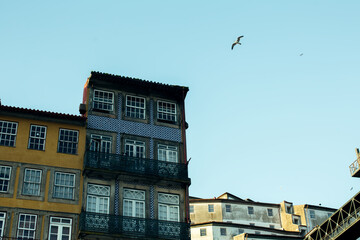 Residential buildings in the historical center of Porto, Portugal.