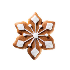 Decorated gingerbread stars isolated on white background