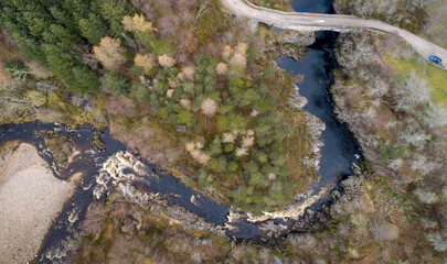 River Findhorn at Dulsie Bridge circa 1755 Highlands, Scotland