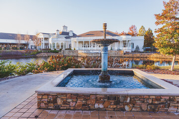 Fountain in a park in Huntsville Alabama