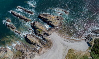 Claw shaped rocks on the Moray coast near Portnockie