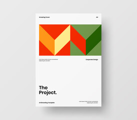 Abstract corporate identity report cover. Geometric vector business presentation design layout. Amazing company illustration brochure template.