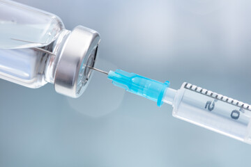 syringe with anti covid vaccine