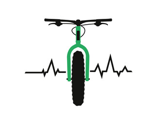 heartbeat pulse fat bike mountain - obrazy, fototapety, plakaty